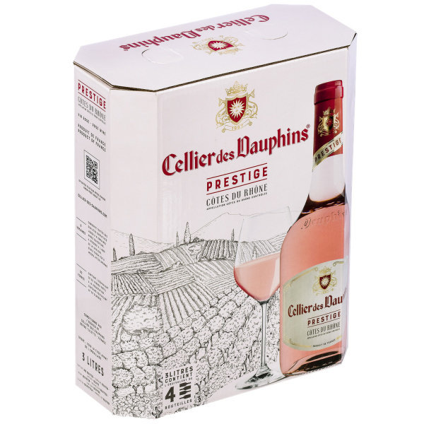 Vin rosé côtes du rhône Cellier des Dauphins  3l x1 163