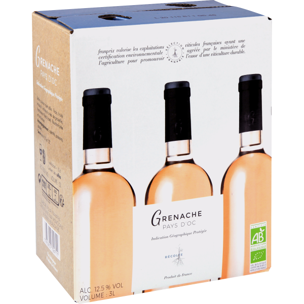 Vin rosé grenache pays d'oc bio DEFAULT  3l x1 174