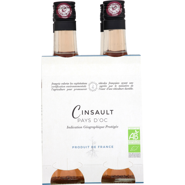 Vin rosé cinsault bio franprix  18,7cl x4 148