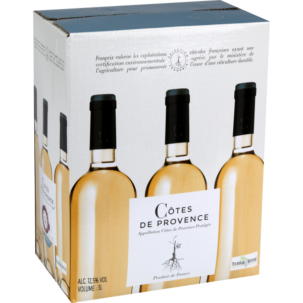 Vin rosé côtes de provence TERRA VITIS  3l x1 159