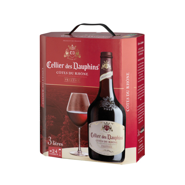 Vin rouge vallée du rhône Celliers des dauphins  3l x1 333