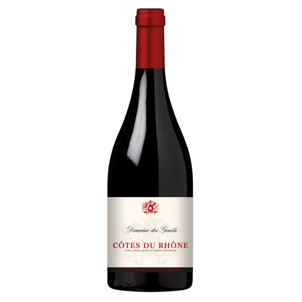 Vin côtes du rhône rouge DOMAINE DES GENETS  75cl x1 125
