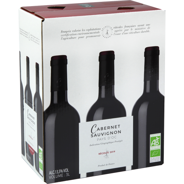 Vin rouge Bordeaux bio DEFAULT  3l x1 168