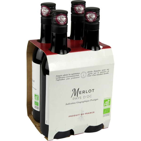 Vin rouge bio franprix  18,7cl x4 199