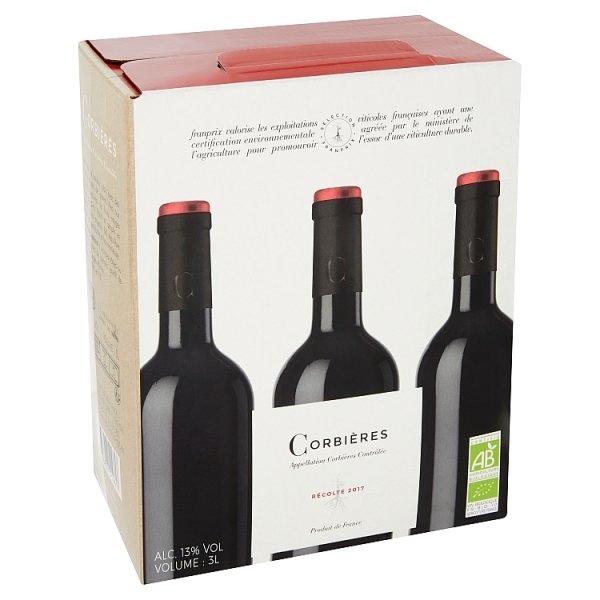 Vin rouge corbières bio franprix  3l x1 254